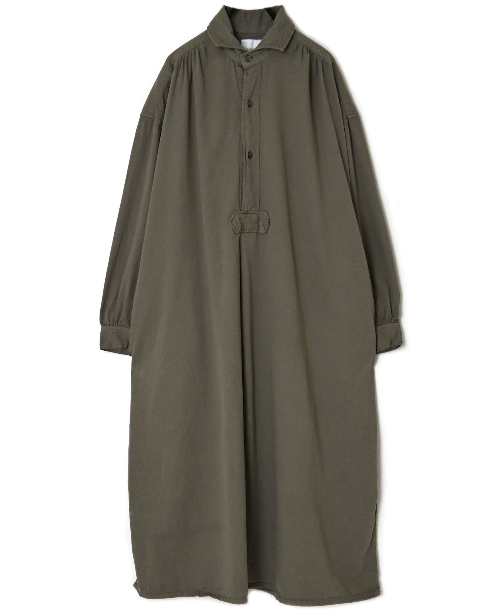 INAM2663TD 30s COTTON TWILL OVERDYE WORK GATHER LONG SHIRT