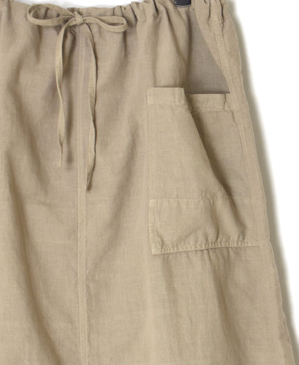 INHT2514CLD COTTON LINEN PLAIN OVERDYE EASY SKIRT