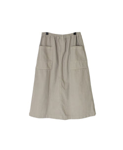 INHT2654D COTTON HERRINGBONE PLAIN OVERDYE EASY SKIRT
