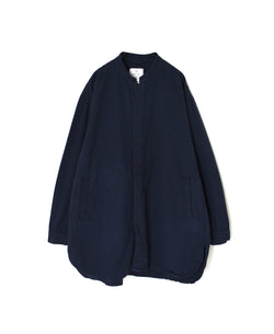 INHT2673D COTTON FLANNEL PLAIN OVERDYE STAND COLLAR SHIRT