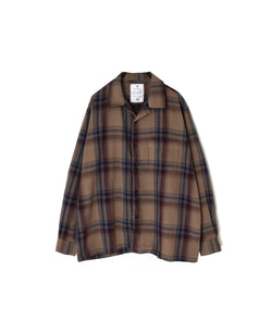 INHT2681CD COTTON CHECK OVERDYE ONE-UP COLLAR SHIRT