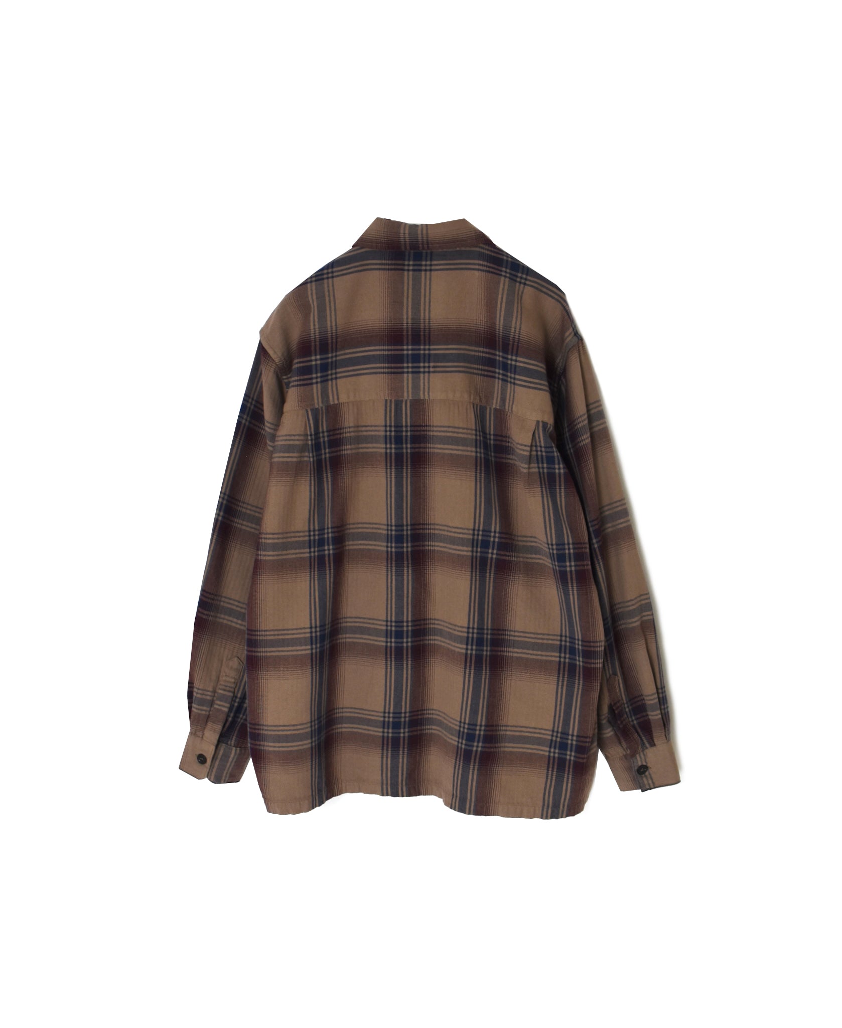 INHT2681CD COTTON CHECK OVERDYE ONE-UP COLLAR SHIRT