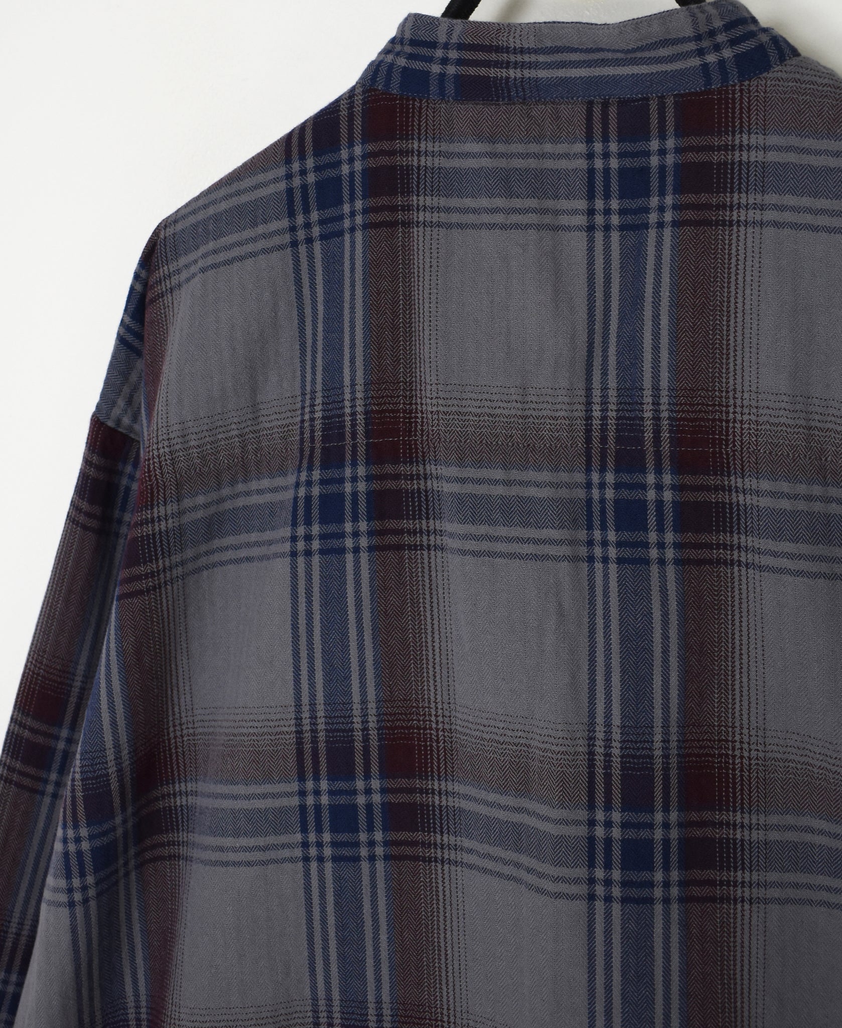 INHT2683CD COTTON CHECK OVERDYE STAND COLLAR SHIRT
