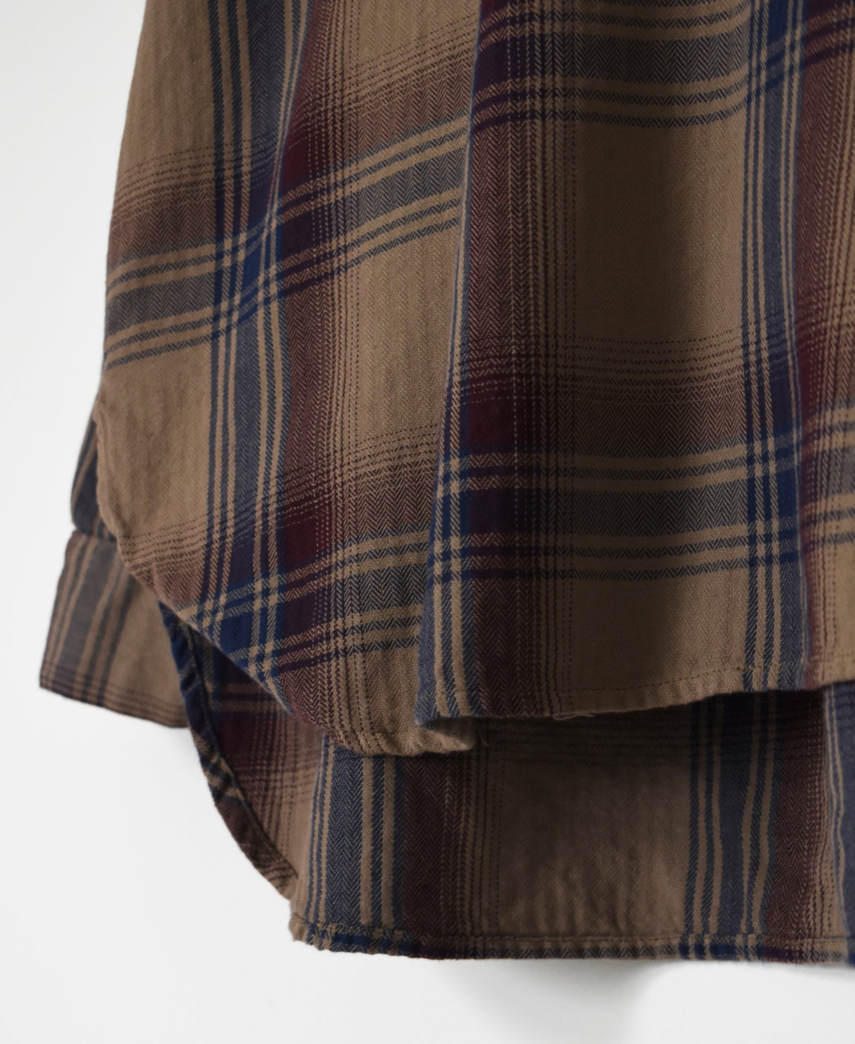 INHT2684CD COTTON CHECK OVERDYE HOODED PULLOVER SHIRT