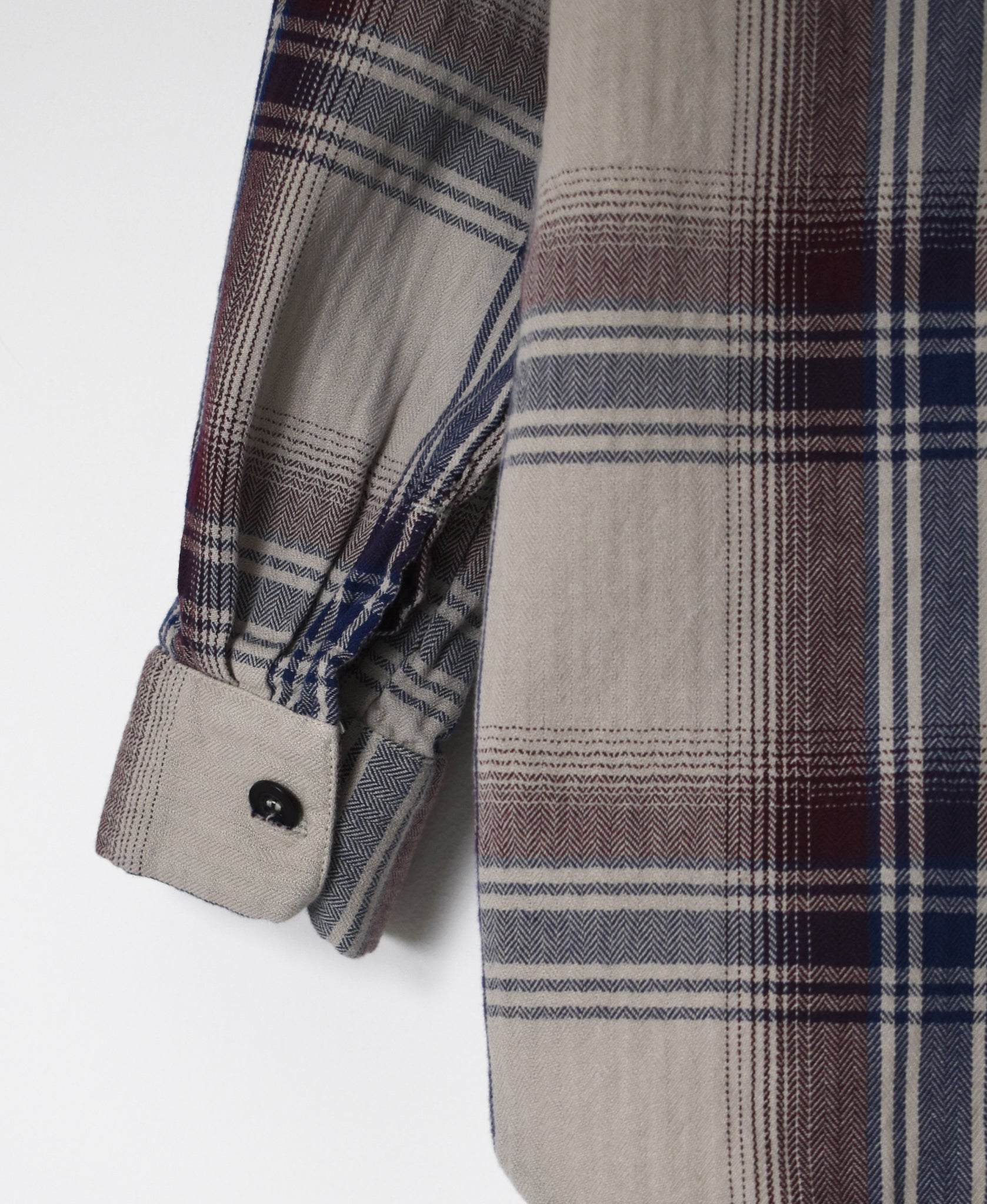 INHT2684CD COTTON CHECK OVERDYE HOODED PULLOVER SHIRT
