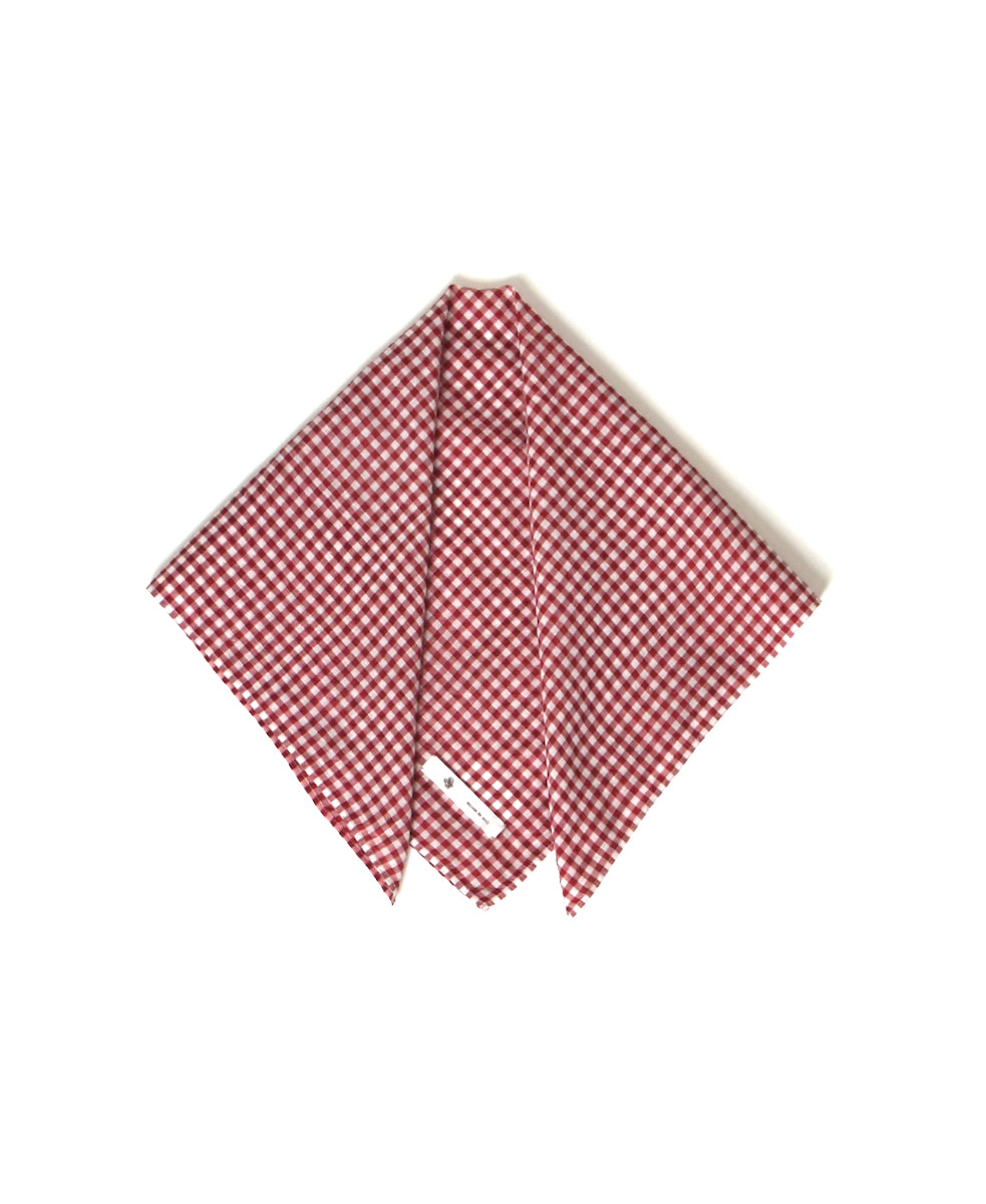 INMDS25026 HANDWOVEN COTTON/SILK GINGHAM CHECK SQUARE STOLE 58×58cm