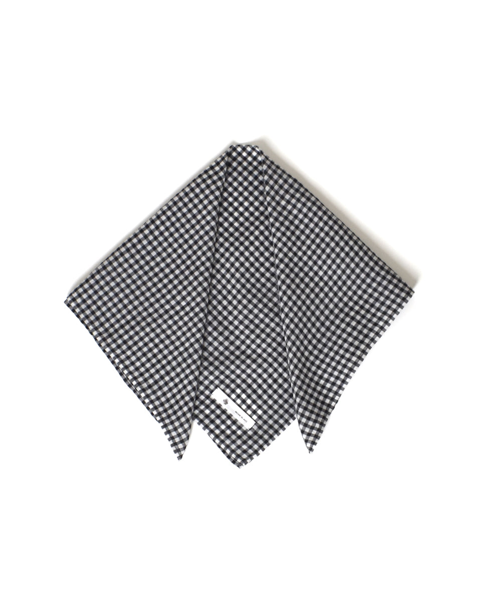 INMDS25026 HANDWOVEN COTTON/SILK GINGHAM CHECK SQUARE STOLE 58×58cm