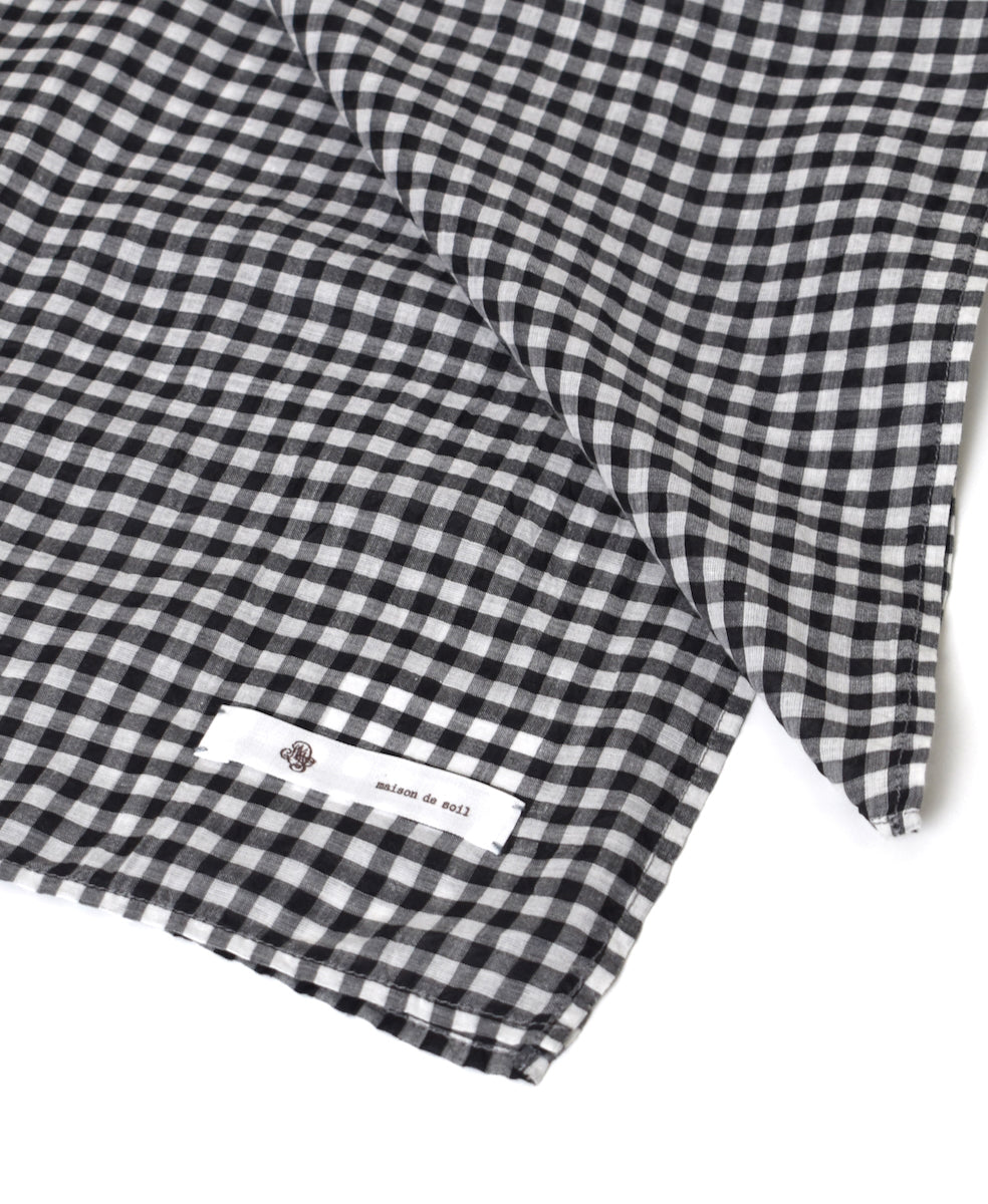 INMDS25026 HANDWOVEN COTTON/SILK GINGHAM CHECK SQUARE STOLE 58×58cm