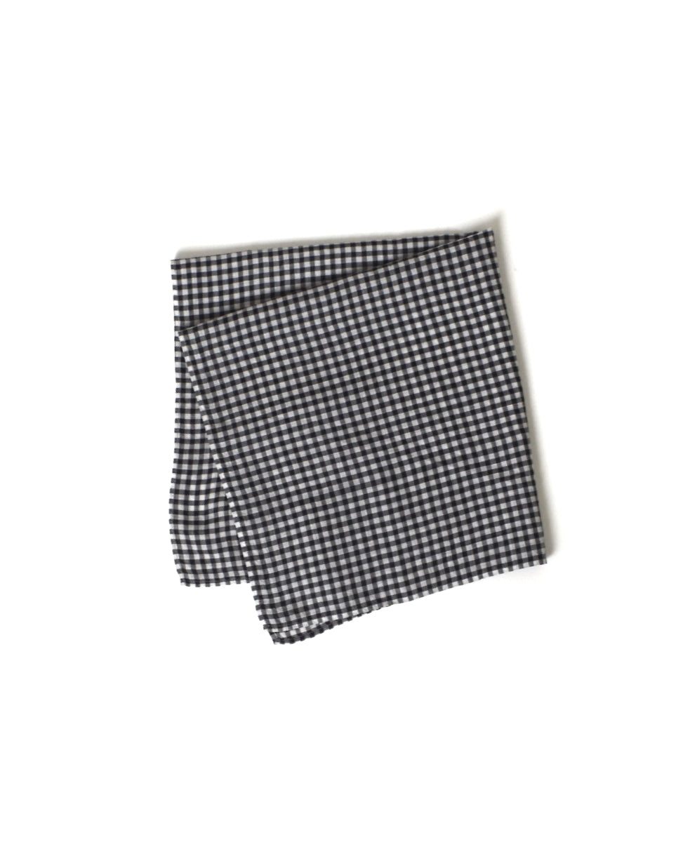 INMDS25026 HANDWOVEN COTTON/SILK GINGHAM CHECK SQUARE STOLE 58×58cm