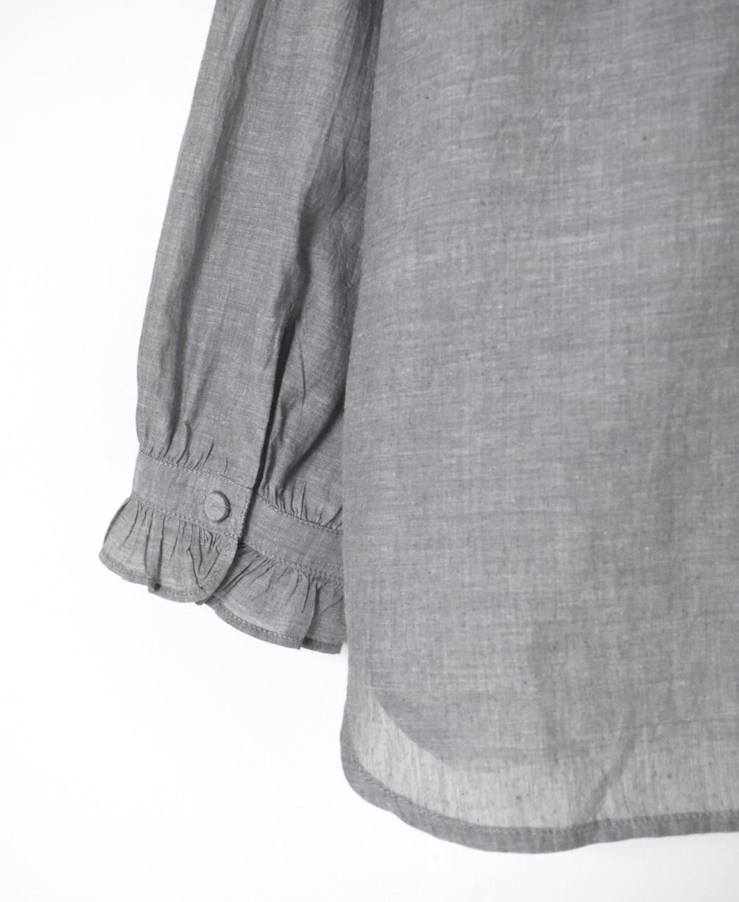 INMDS25062 HANDWOVEN YARN DYE NATURAL INDIGO CHAMBRAY FRILL COLLAR SHIRT