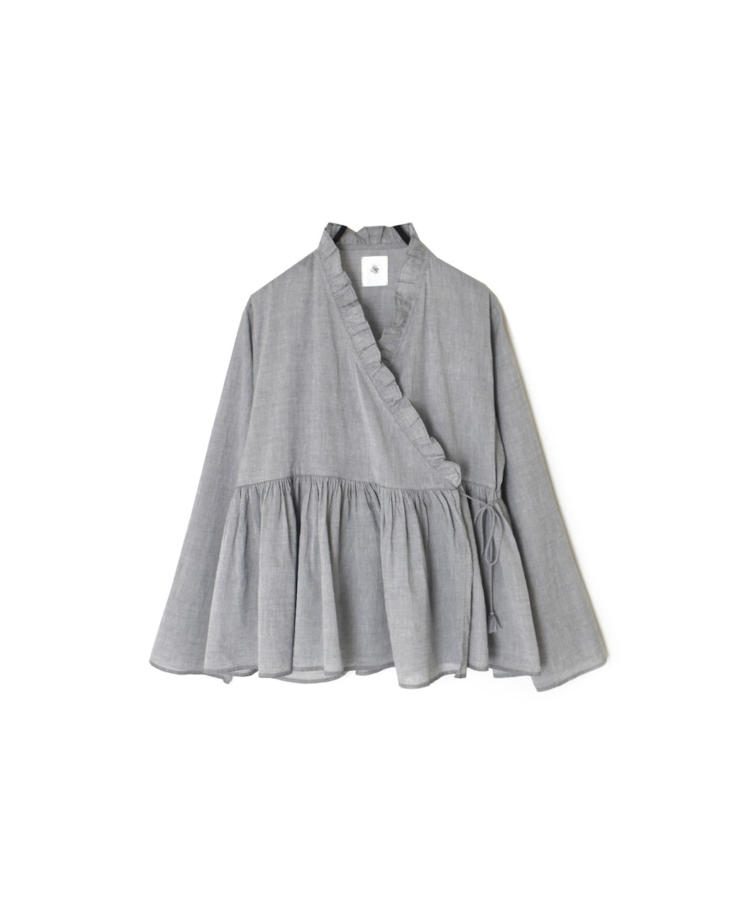 INMDS25065 HANDWOVEN YARN DYE NATURAL INDIGO CHAMBRAY FRILL CACHE COEUR
