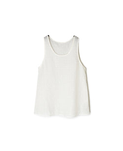 INMDS25081 HANDWOVEN COTTON SILK CHECK U-NECK TANK TOP