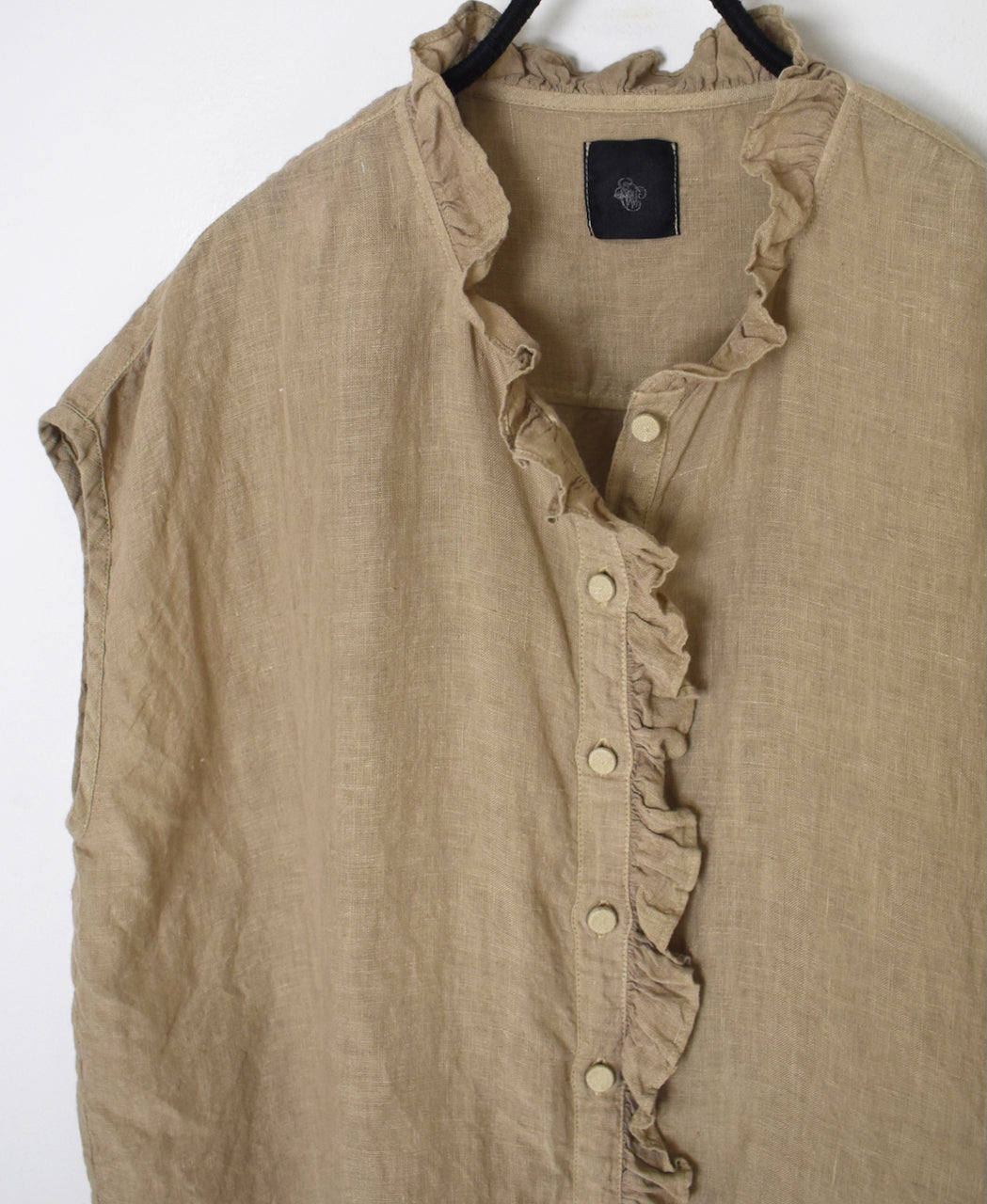 INMDS26001D 60s AUTOLOOM LINEN PLAIN OVERDYE FRENCH/SL FRILL COLLAR SHIRTS