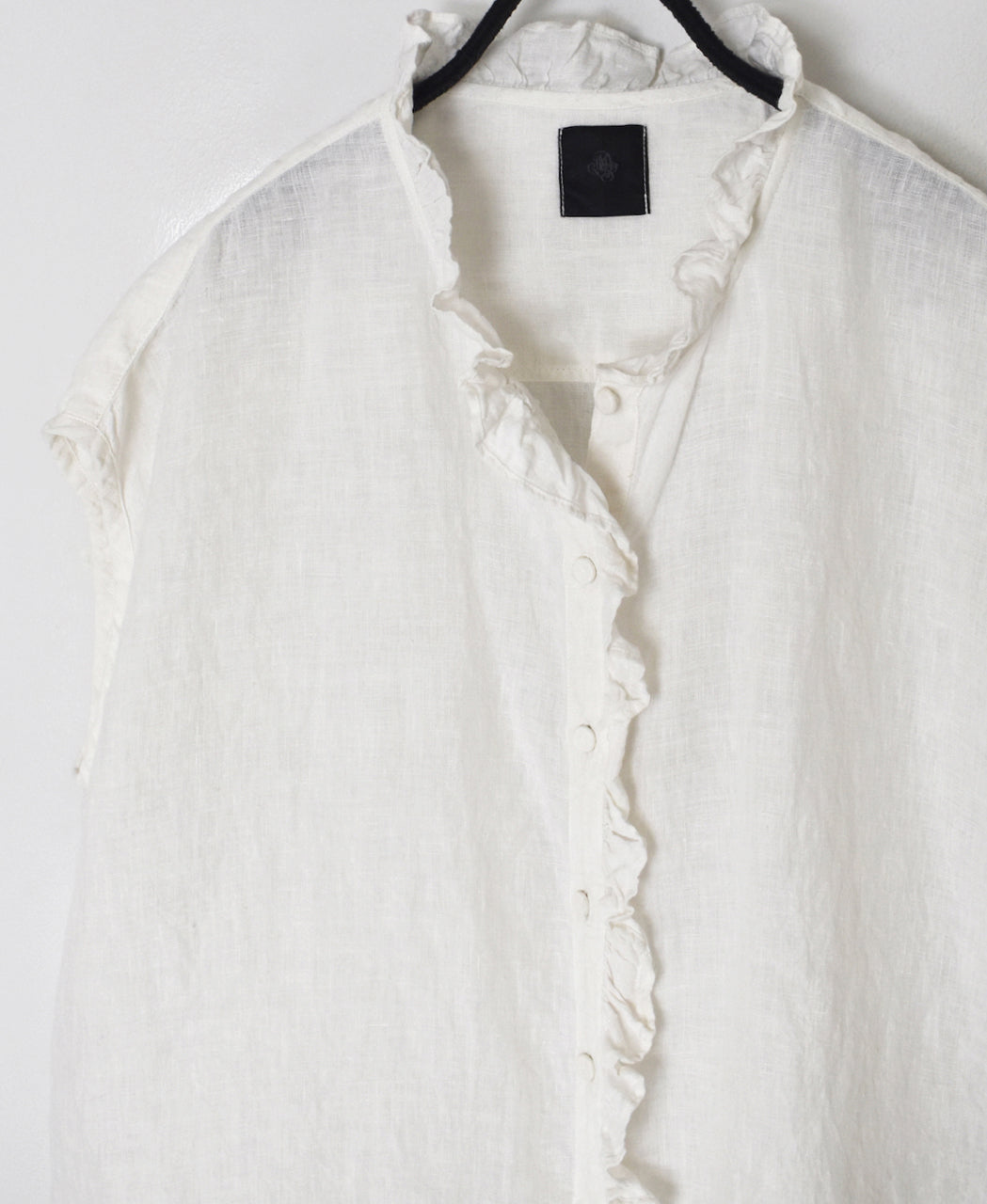INMDS26001D 60s AUTOLOOM LINEN PLAIN OVERDYE FRENCH/SL FRILL COLLAR SHIRTS