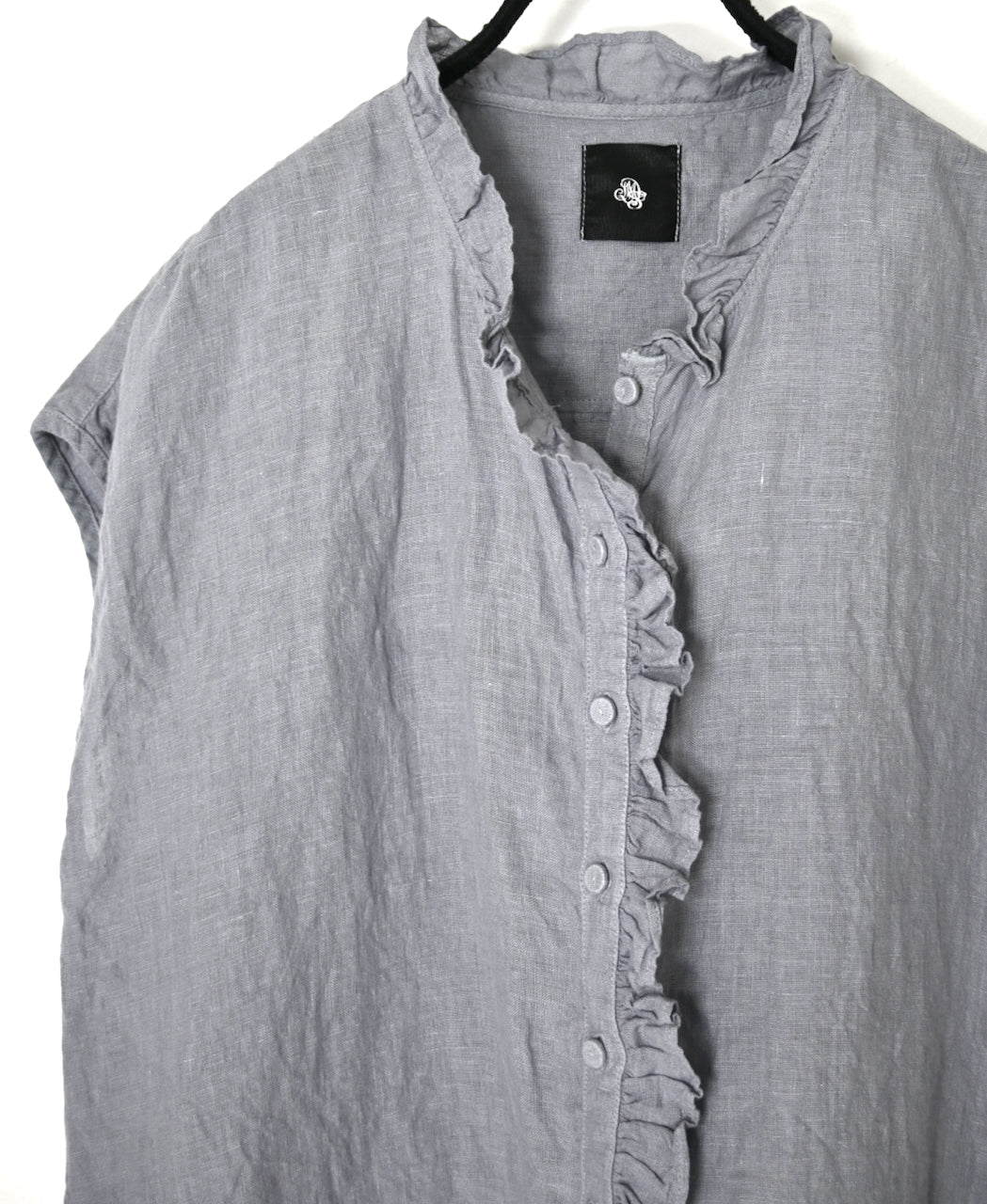 INMDS26001D 60s AUTOLOOM LINEN PLAIN OVERDYE FRENCH/SL FRILL COLLAR SHIRTS