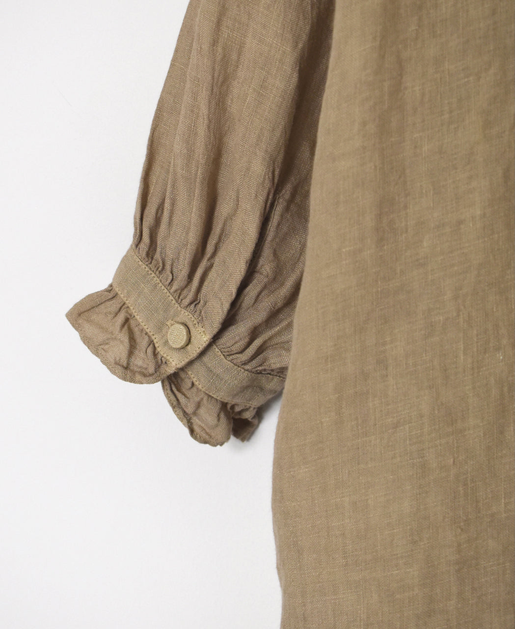 INMDS26002D 60s AUTOLOOM LINEN PLAIN OVERDYE FRILL COLLAR LONG SHIRTS