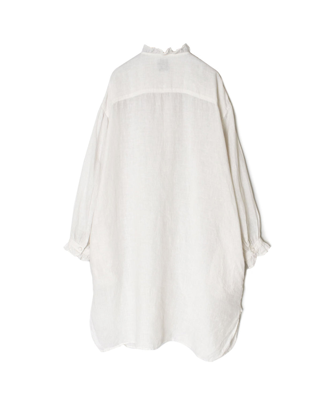 INMDS26002D 60s AUTOLOOM LINEN PLAIN OVERDYE FRILL COLLAR LONG SHIRTS