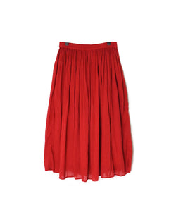 INMDS26012D 60s AUTOLOOM LINEN/COTTON PLAIN OVERDYE GATHERED SKIRT