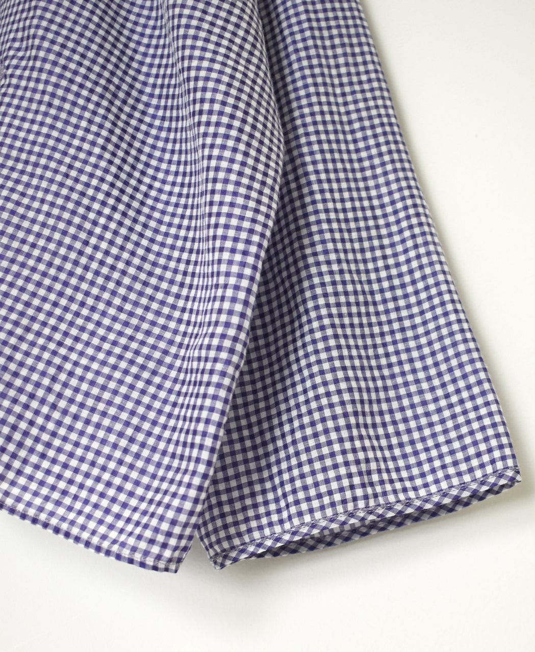 INMDS26022 HANDWOVEN COTTON/SILK SMALL GINGHAM CHECK DROP SHOULDER SMOCK