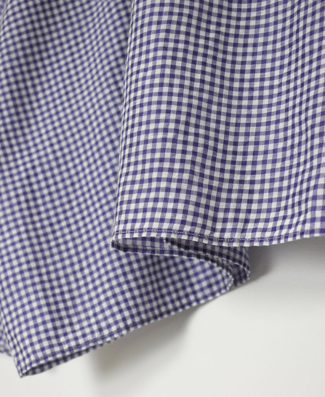 INMDS26022 HANDWOVEN COTTON/SILK SMALL GINGHAM CHECK DROP SHOULDER SMOCK