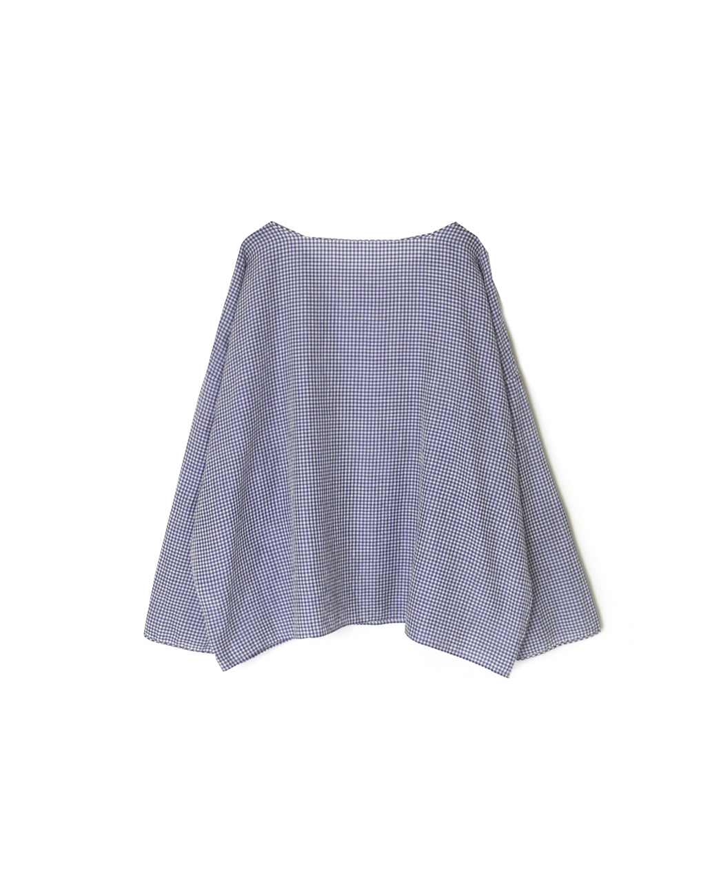 INMDS26022 HANDWOVEN COTTON/SILK SMALL GINGHAM CHECK DROP SHOULDER SMOCK