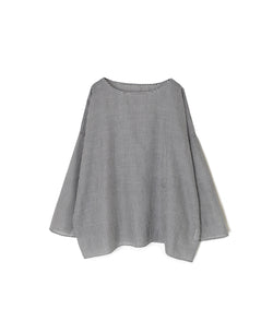 INMDS26022 HANDWOVEN COTTON/SILK SMALL GINGHAM CHECK DROP SHOULDER SMOCK