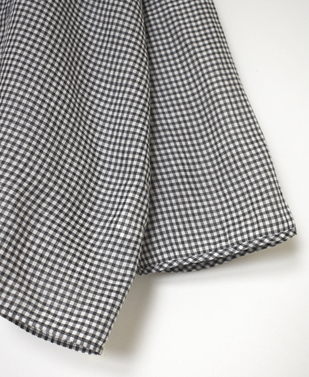 INMDS26022 HANDWOVEN COTTON/SILK SMALL GINGHAM CHECK DROP SHOULDER SMOCK