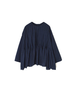 INMDS26052 HANDWOVEN COTTON HAKEME CREW NECK 3/4SL SHIRTS WITH RANDOM PLEATS