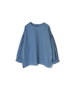 INMDS26062 HANDWOVEN COTTON STRIPE BACK OPENING CREW NECK SHIRTS