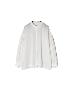 INMDS26071 100s KHADI PLAIN BANDED COLLAR SHIRTS WITH MINI PINTUCK