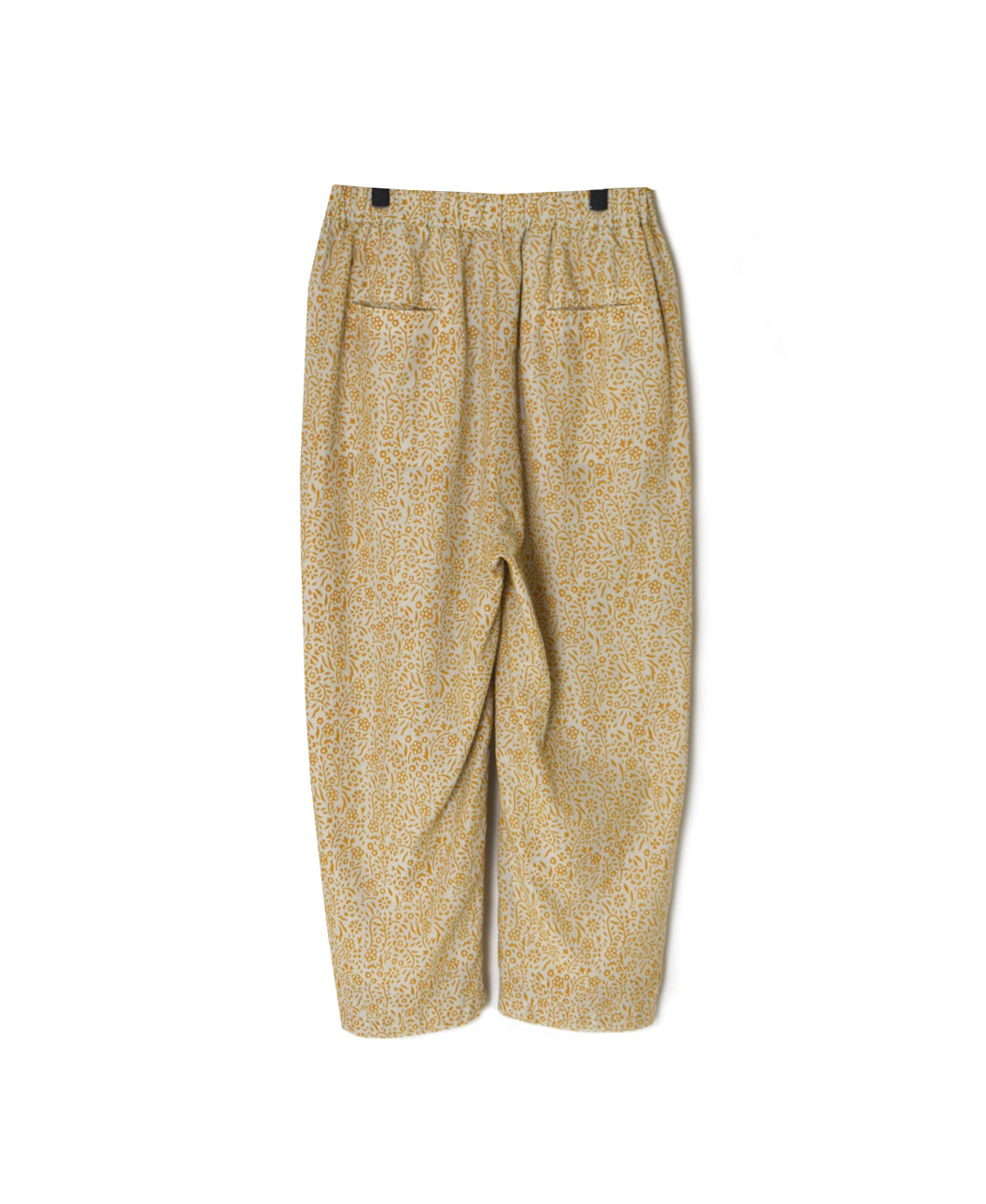 INMDS26106 80s COTTON FLOWER BLOCK PRINT 2TUCK TAPERED EASY PANTS