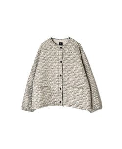 INMDS26721 80s VOILE LITTLE TREE BLOCK PRINT QUILTED RAGLAN/SL STRING JACKET