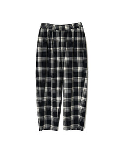INMDS26745 HANDWOVEN HEAVY COTTON UNIQUE GINGHAM CHECK 2TUCK TAPERED EASY PANTS WITH LINING