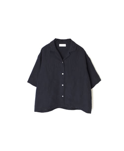 INSL26301 60s LINEN PLAIN OPEN COLLAR SHIRTS