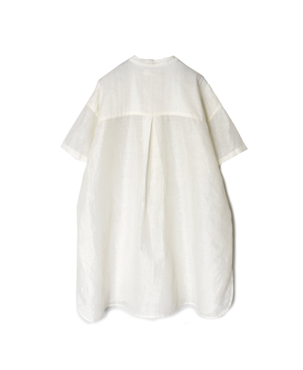 INSL26323 60s AUTO LOOM COTTON/LINEN PLAIN BANDED COLLAR S/SL TUNIC