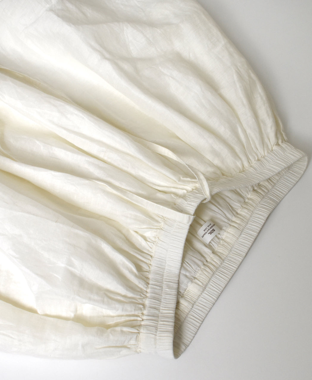 INSL26325 60s AUTO LOOM COTTON/LINEN PLAIN GATHERED SKIRT