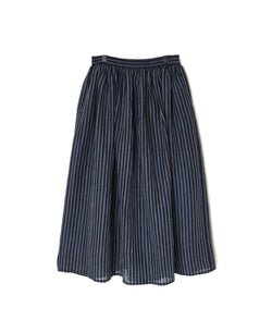 INSL26335 60s AUTO LOOM COTTON/LINEN STRIPE GATHERED SKIRT