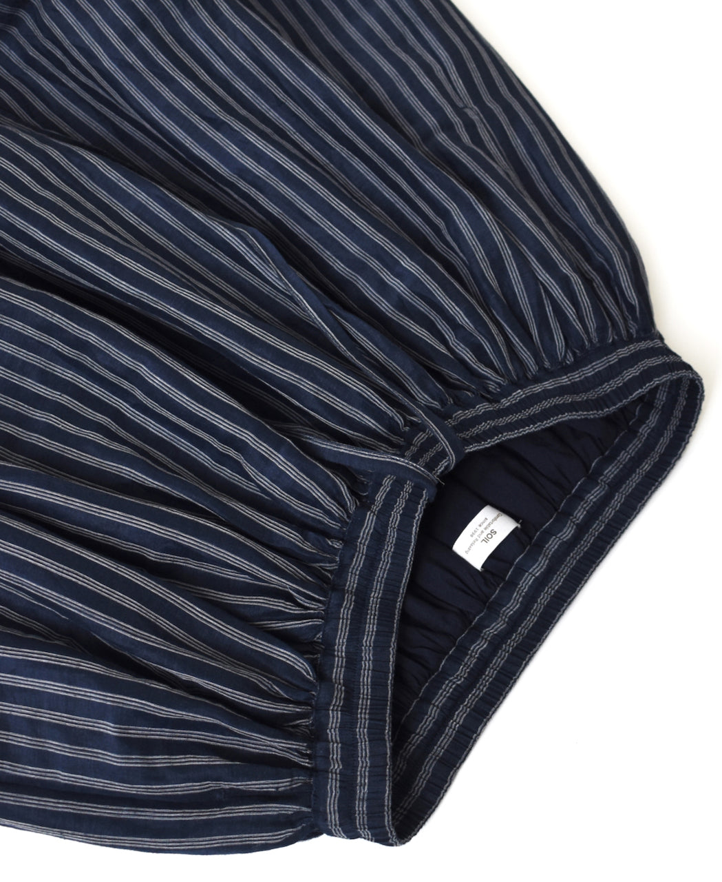 INSL26335 60s AUTO LOOM COTTON/LINEN STRIPE GATHERED SKIRT