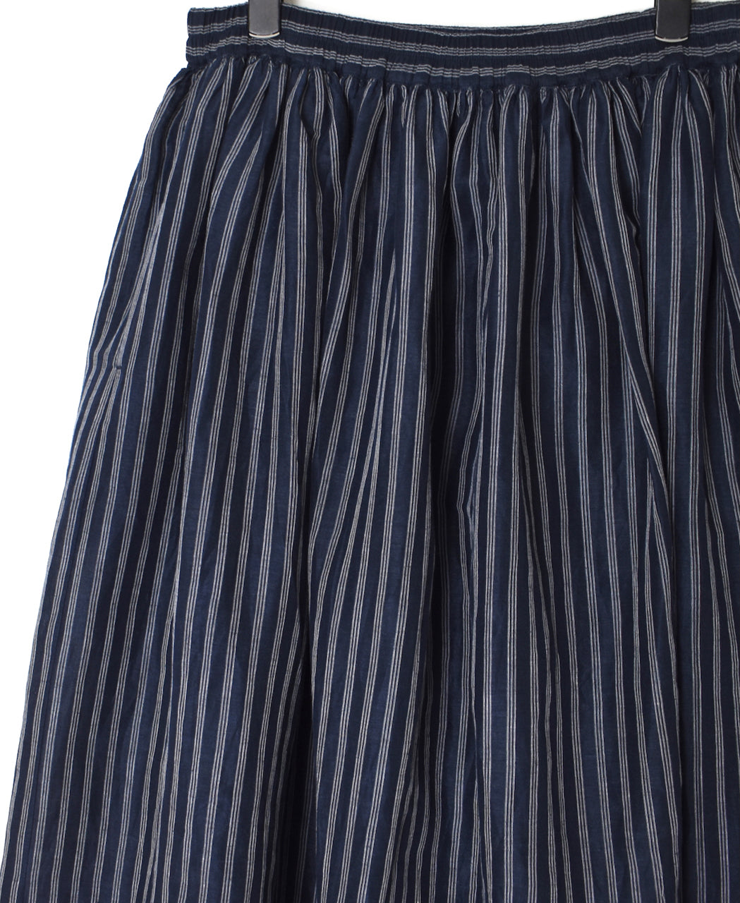 INSL26335 60s AUTO LOOM COTTON/LINEN STRIPE GATHERED SKIRT