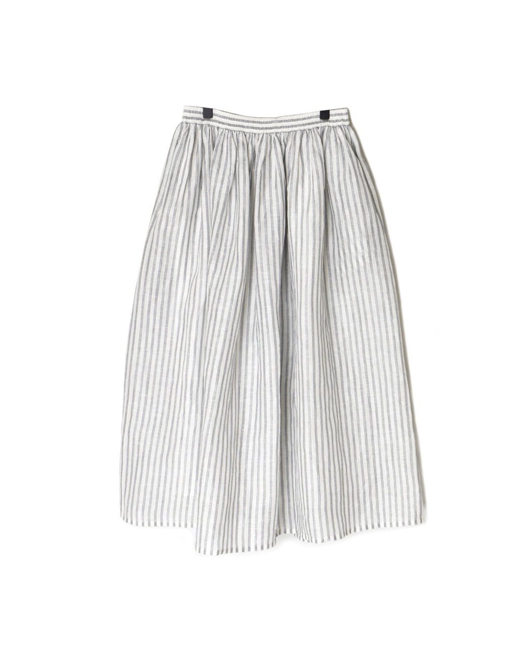 INSL26335 60s AUTO LOOM COTTON/LINEN STRIPE GATHERED SKIRT