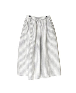 INSL26335 60s AUTO LOOM COTTON/LINEN STRIPE GATHERED SKIRT