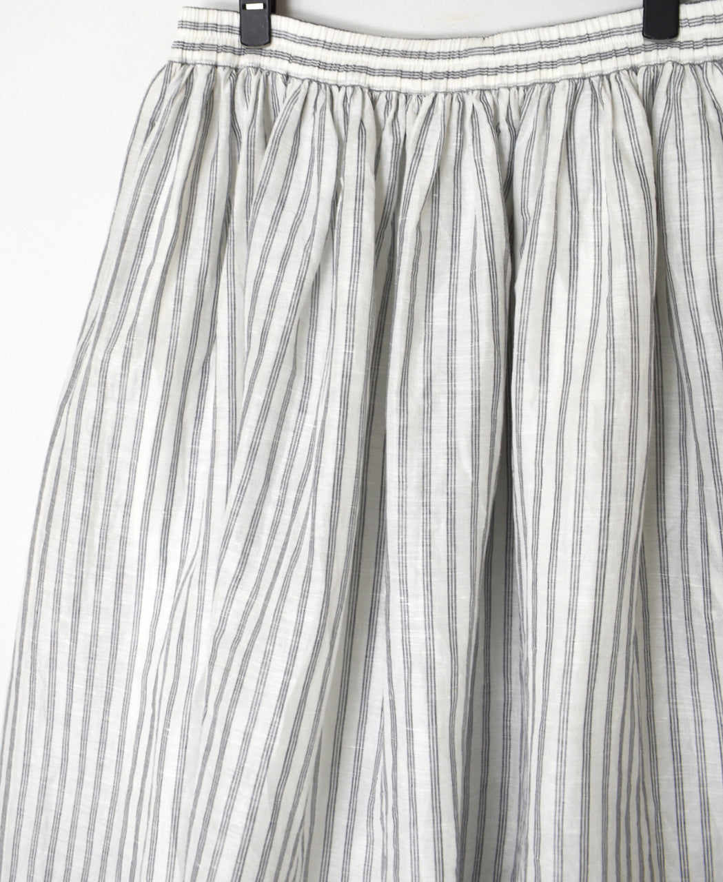 INSL26335 60s AUTO LOOM COTTON/LINEN STRIPE GATHERED SKIRT