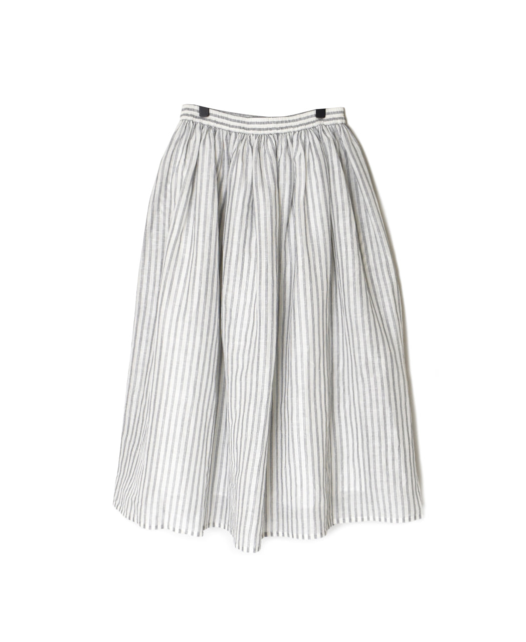 INSL26335 60s AUTO LOOM COTTON/LINEN STRIPE GATHERED SKIRT