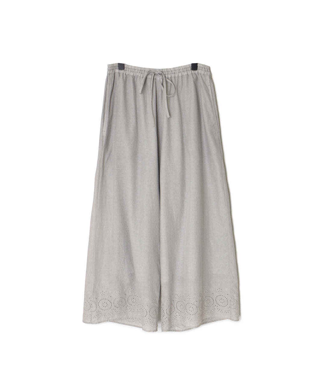INSL26345 80s VOILE PLAIN WITH CUT WORK LACE EASY PANTS