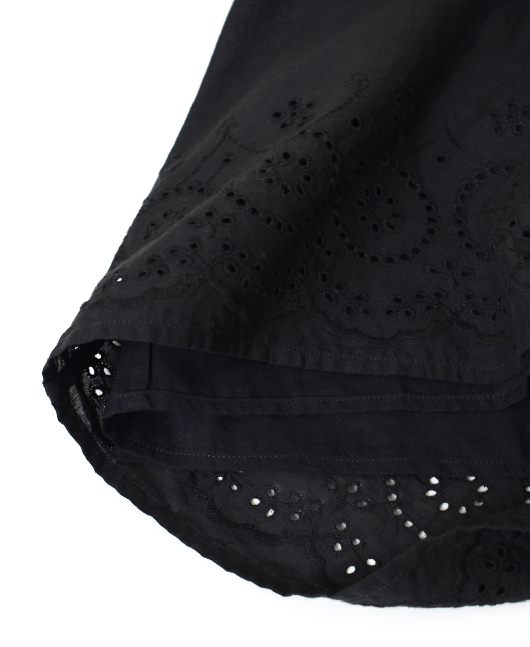 INSL26345 80s VOILE PLAIN WITH CUT WORK LACE EASY PANTS