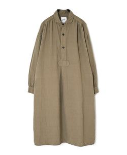 ISNAM2603D LINEN/COTTON PLAIN OVERDYE WORK GATHERED DRESS SHIRT