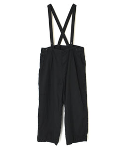 ISNAM2604D LINEN/COTTON PLAIN OVERDYE ADJUSTER TACK PANTS WITH SUSPENDERS