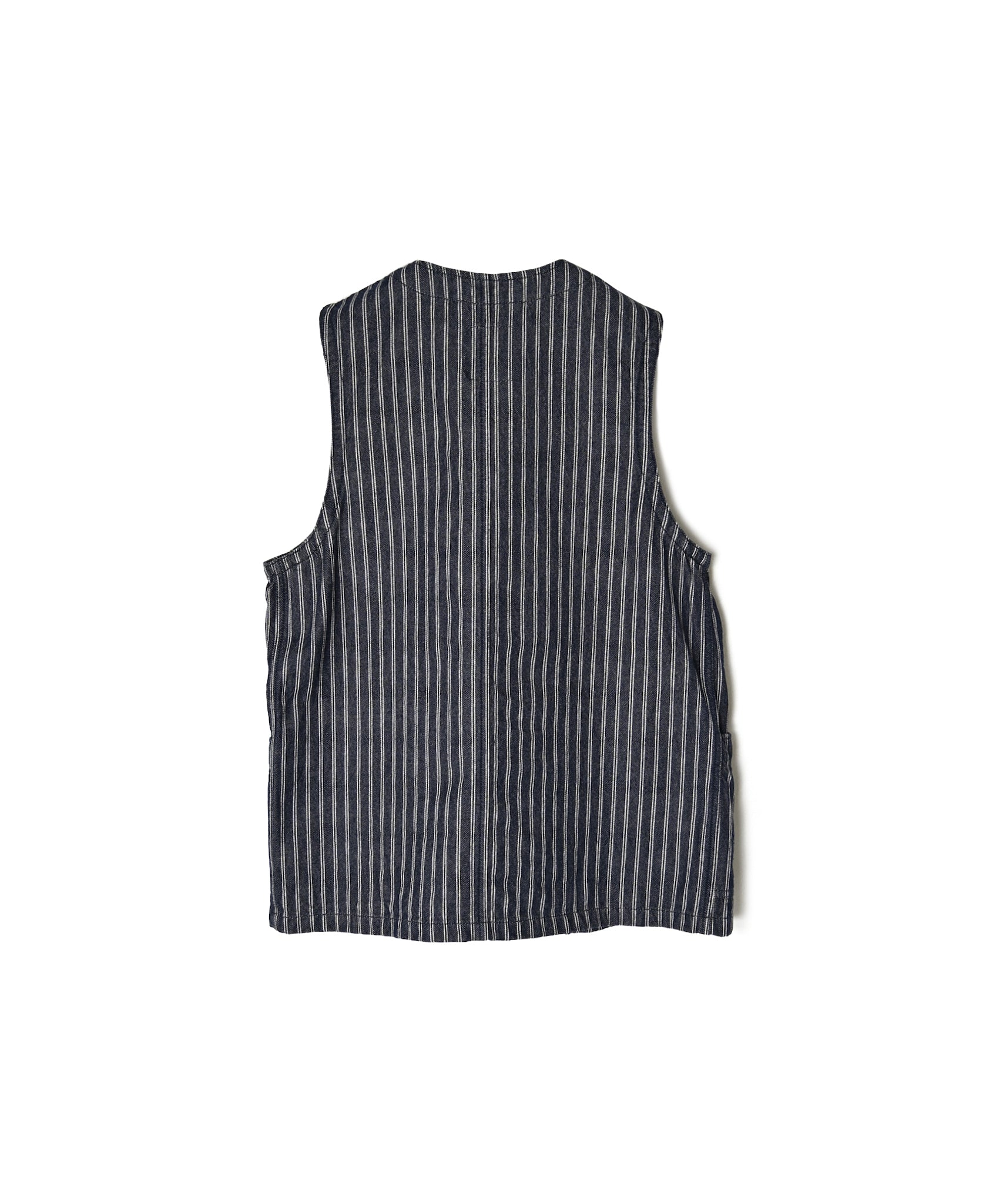 ISNAM2662W YARN DYED INDIGO 2STRIPE WASH VEST