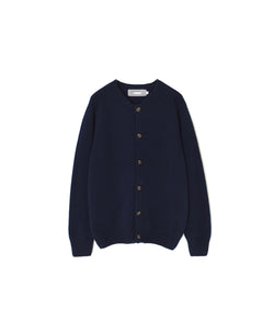 JNAMP2651 SUPER FINE LAMBSWOOL CREW NECK SADDLE SHOULDER CARDIGAN