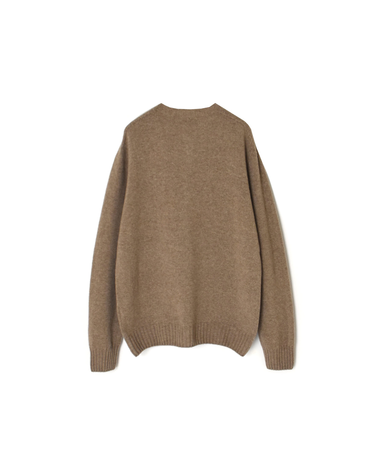 JNAMP2651 SUPER FINE LAMBSWOOL CREW NECK SADDLE SHOULDER CARDIGAN